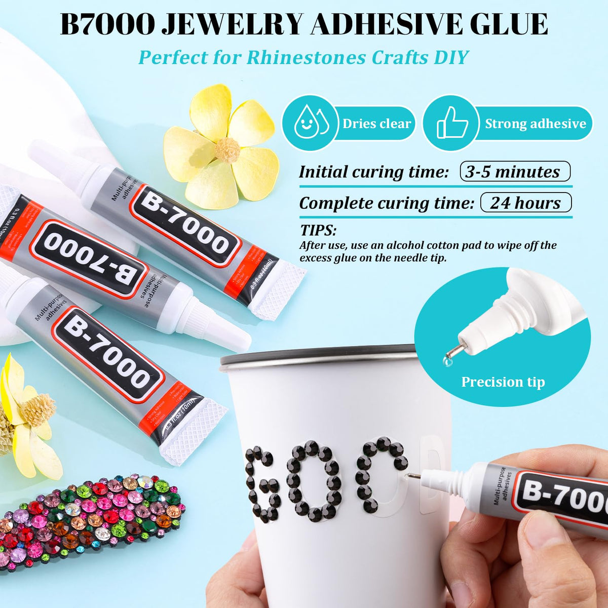 Tweezers and pickup pen for applying rhinestones