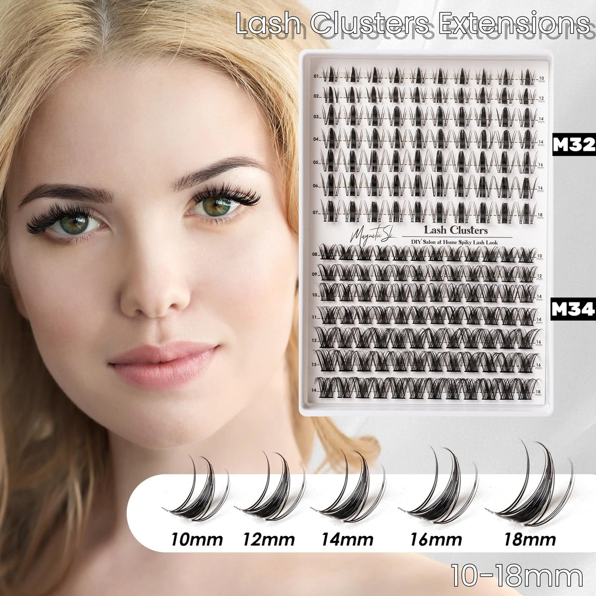 Tweezers holding a Magnetic SL lash cluster ready for application