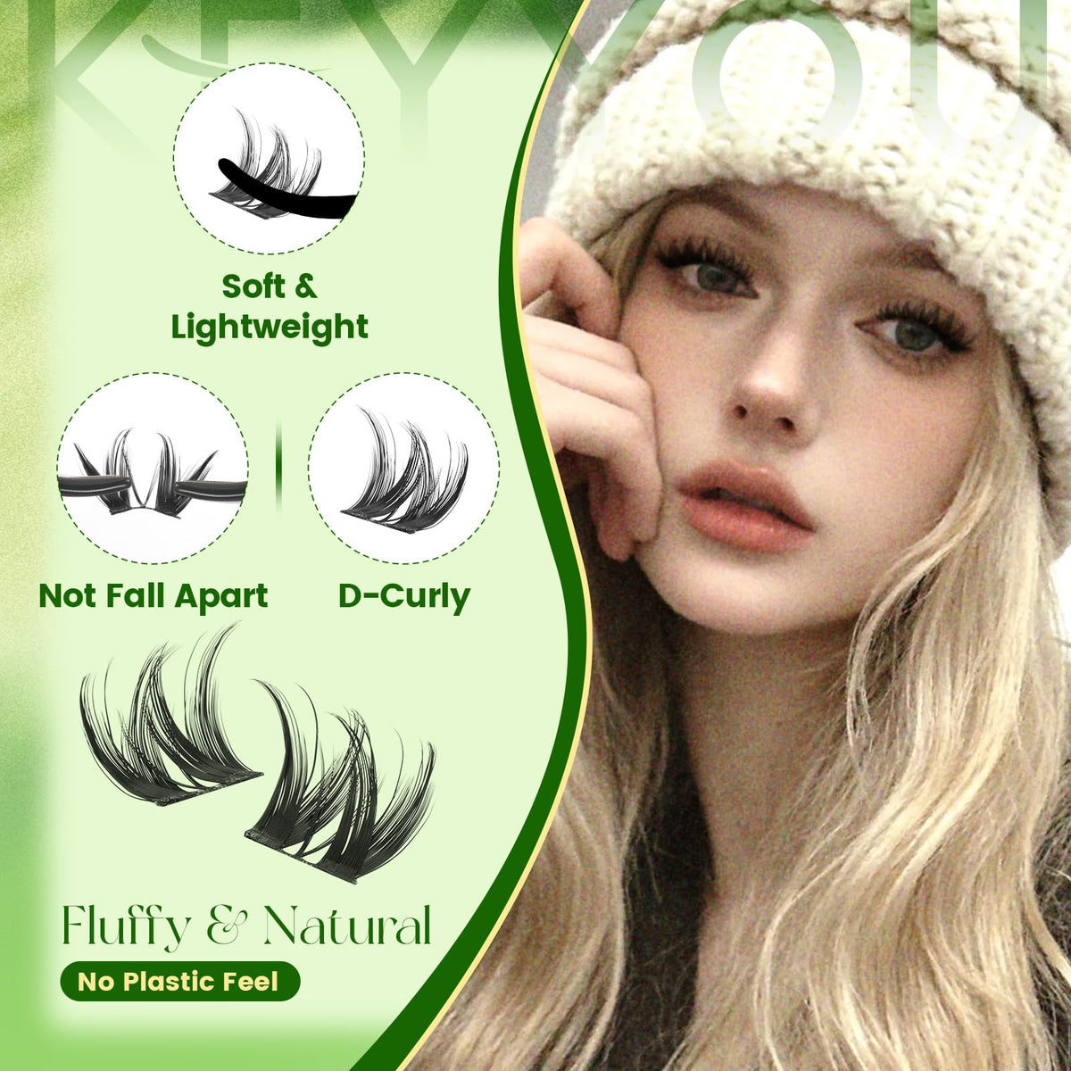 Tweezers included in the KEYYOU KY01 Lash Clusters Kit