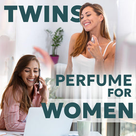 TWINS PARFUM Impression of Bac. Rou. 540 bottle with floral background