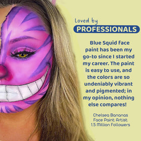 Two artist brushes included in Blue Squid face painting kit