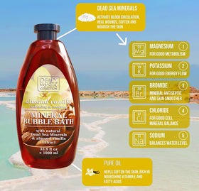 Two bottles of Dead Sea Collection Bubble Bath in packaging