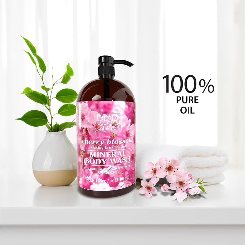 Two bottles of Dead Sea Collection Cherry Body Wash in packaging