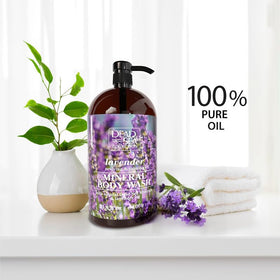 Two bottles of Dead Sea Collection Lavender Body Wash in packaging