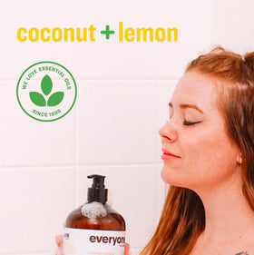 two bottles of everyone 3-in-1 Soap Coconut Lemon 32oz
