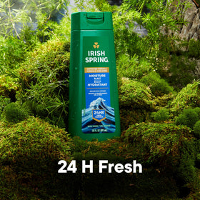 Two bottles of Irish Spring Moisture Blast Body Wash for Men side view