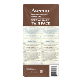 Two canisters of Aveeno Positively Smooth Shave Gel side by side