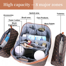 Two detachable zippered pouches from BOYATU makeup bag set
