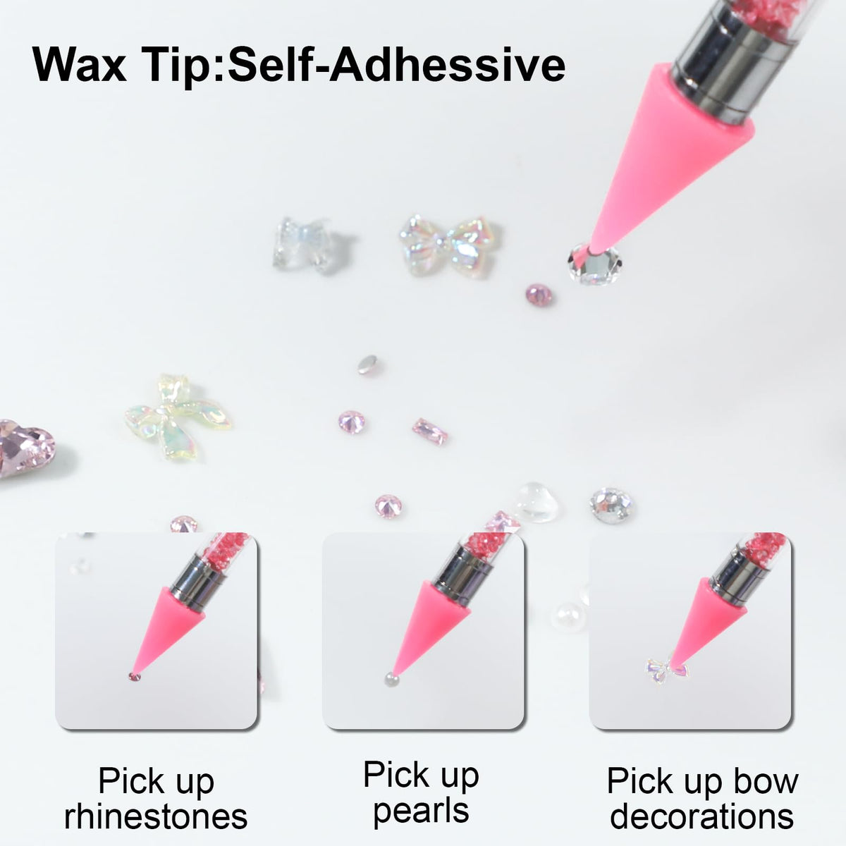 Two precision tweezers included in OIFEN rhinestone tool set