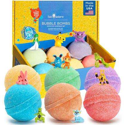 Two Sisters Kids Bath Bombs 6 Pack assorted colours and scents