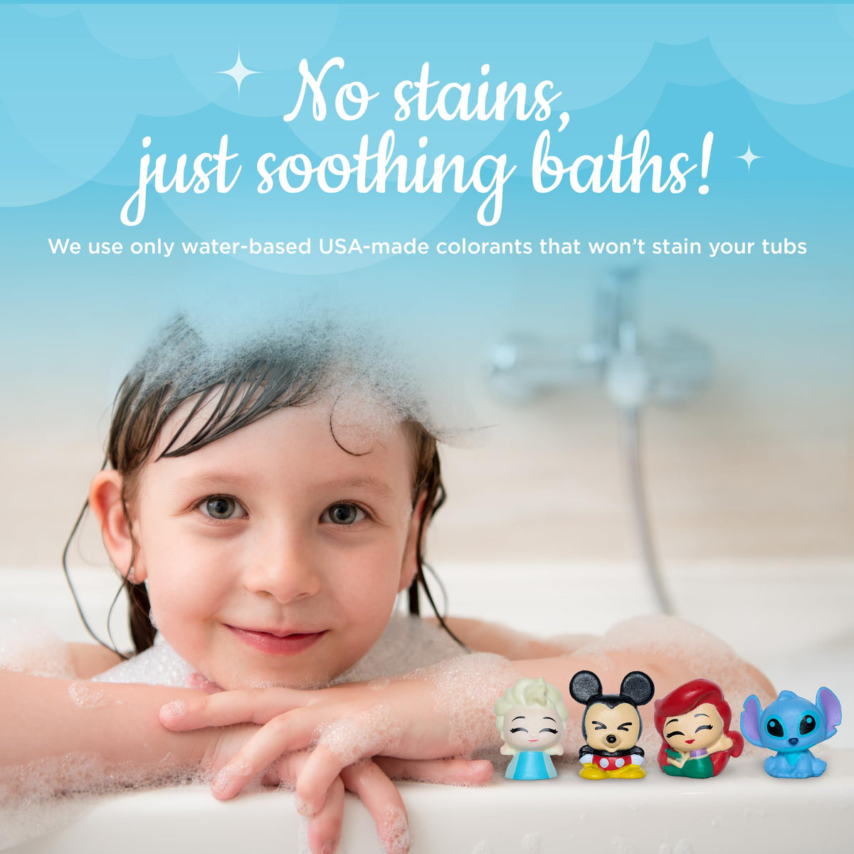 Two Sisters Princess Bath Bombs in a playful bath setting
