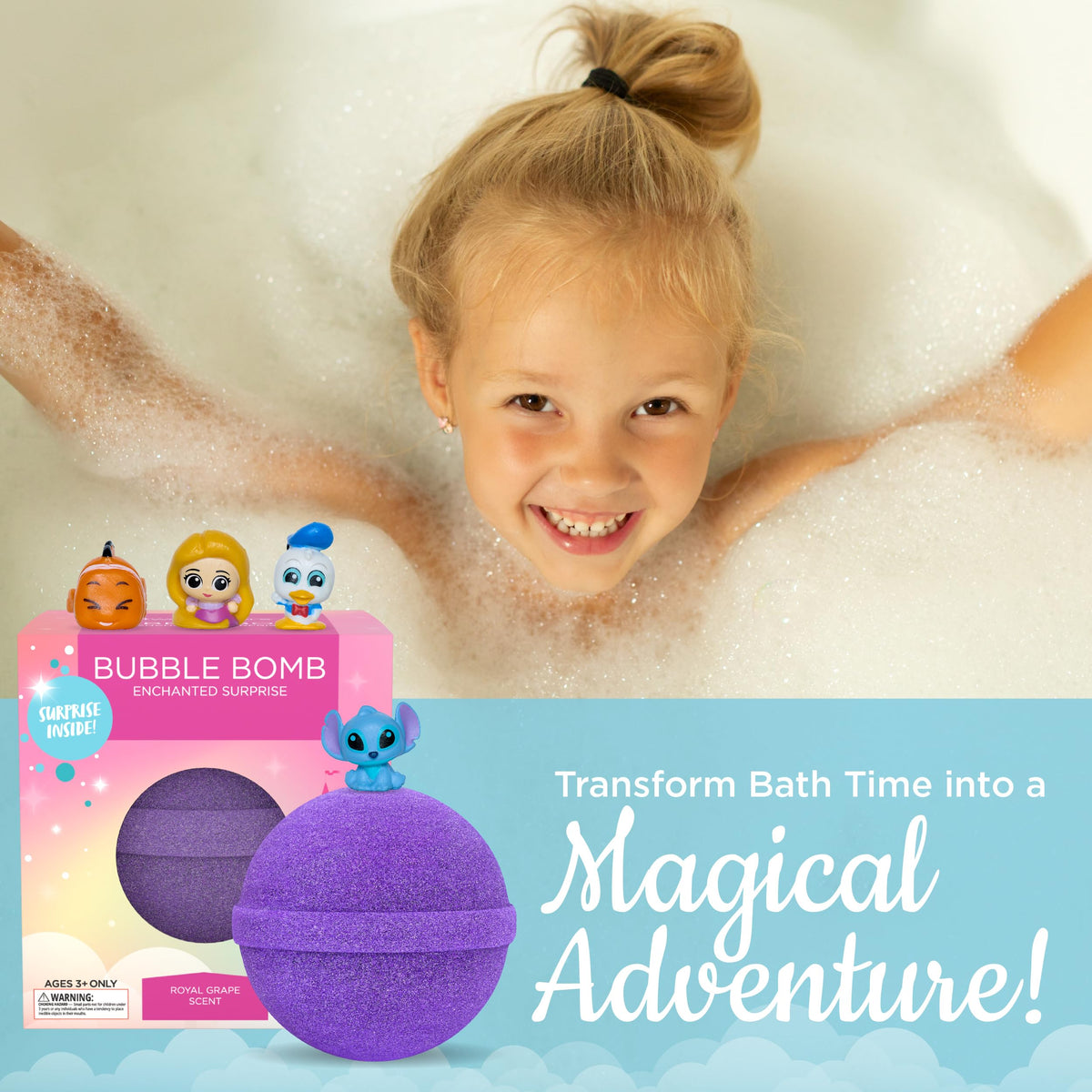 Two Sisters Princess Bath Bombs showing vibrant purple colour