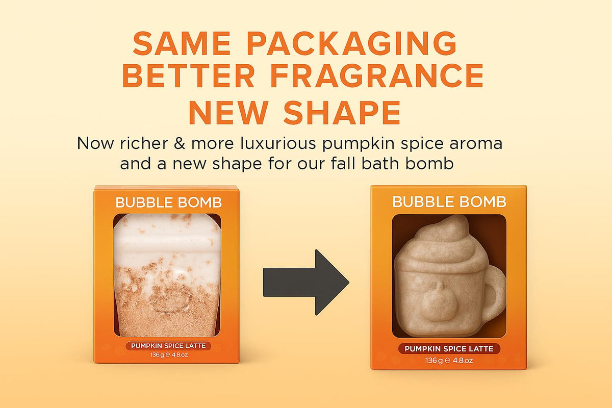 Two Sisters Pumpkin Spice Latte Bath Bomb in a gift setting