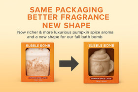 Two Sisters Pumpkin Spice Latte Bath Bomb in a gift setting
