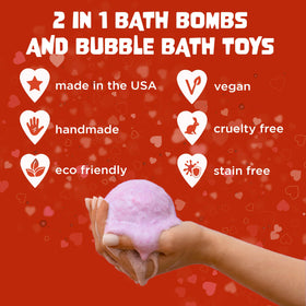 Two Sisters Valentines Bath Bomb in a festive gift wrap