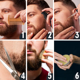 Two stainless steel scissors for beard grooming