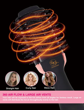 TWOBARCKER Hair Dryer Brush demonstrating lightweight design
