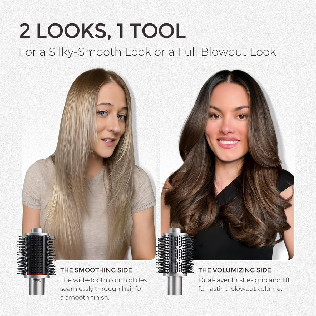 TYMO 4.0 Hair Blow Dryer Brush in use on hair