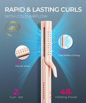 TYMO Airflow 2.0 Curling Iron Flat Iron 1.25 Inch Gold Blush side view