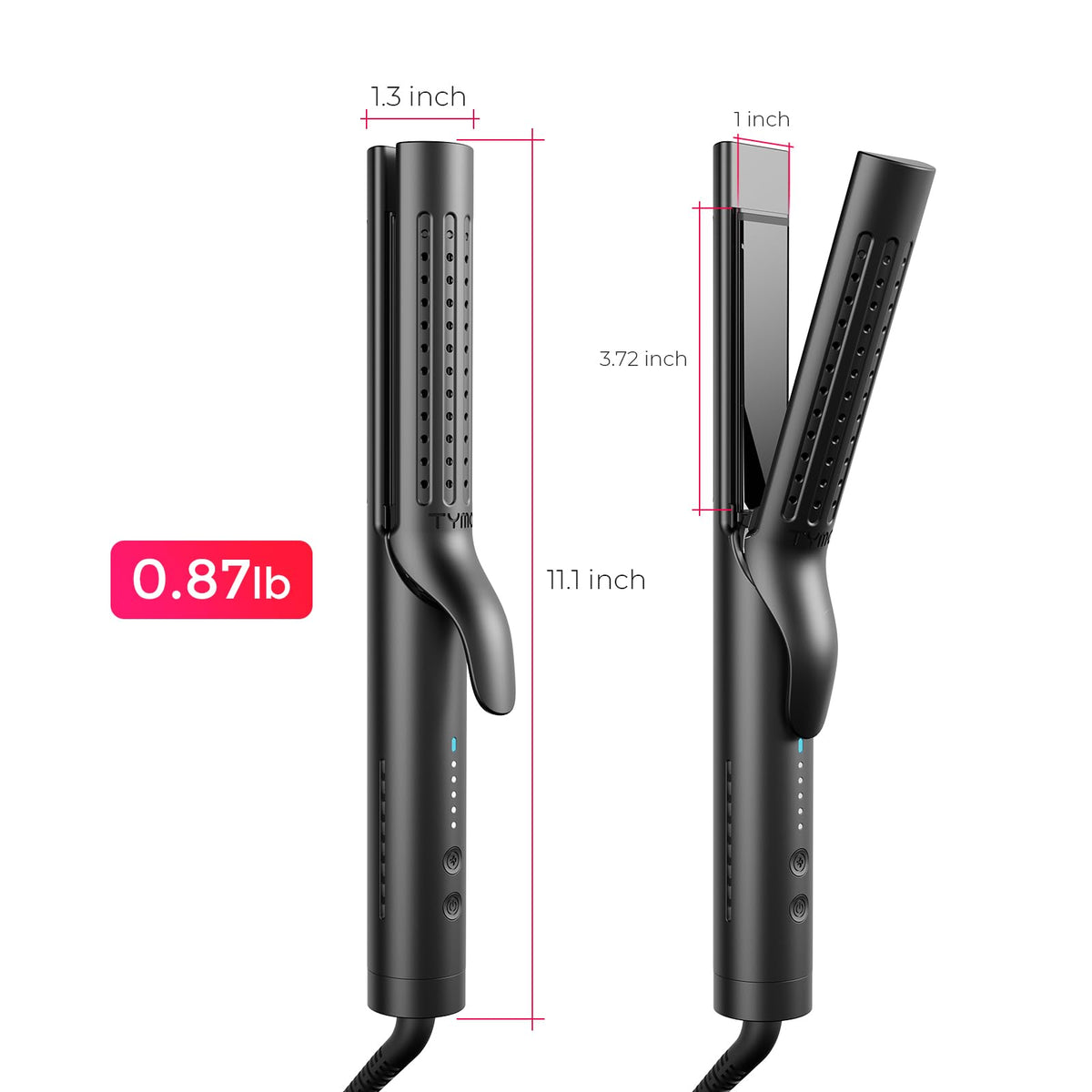 TYMO Airflow 2.0 Curling Iron Flat Iron close-up of silicone anti-tangle tips