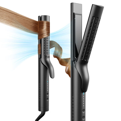 TYMO Airflow 2.0 Curling Iron Flat Iron front view in black