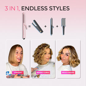 TYMO Airflow 2.0 Curling Iron Flat Iron in use on long hair