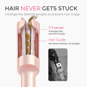 TYMO Automatic Rotating Curling Iron in lifestyle setting