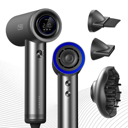 TYMO Blow Dryer front view with comb attachment