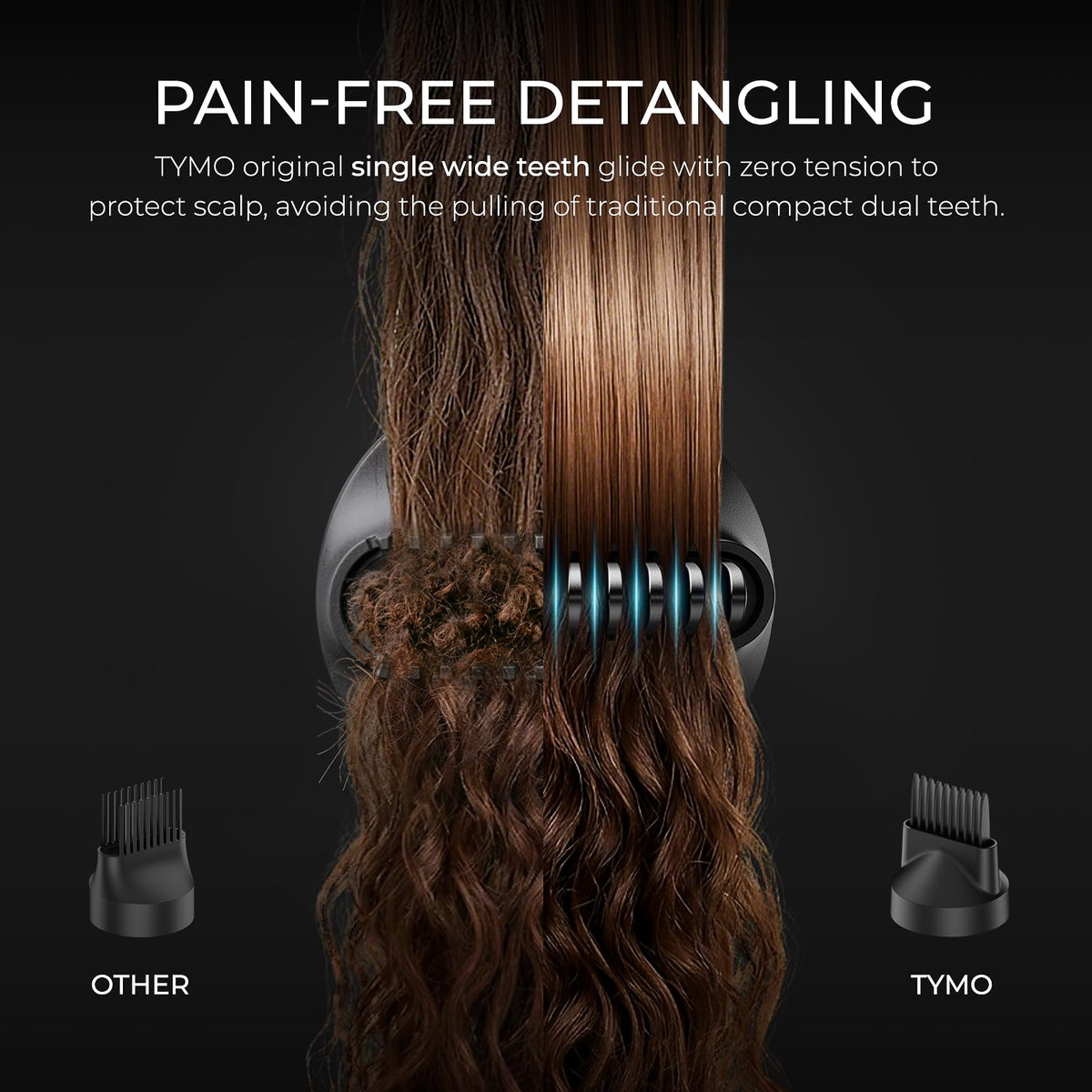 TYMO Blow Dryer with Comb comb nozzle close-up