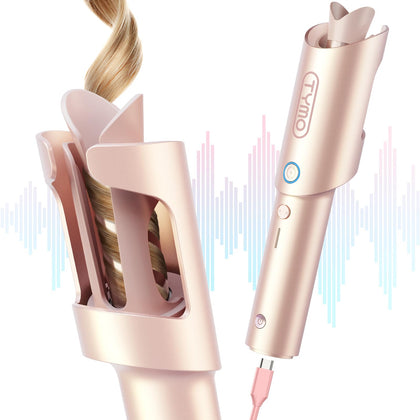 TYMO Cordless Automatic Curling Iron 1 Inch front view in Gold Blush
