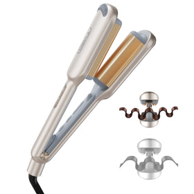 TYMO Curling Iron Hair Crimper Waver front view in gold