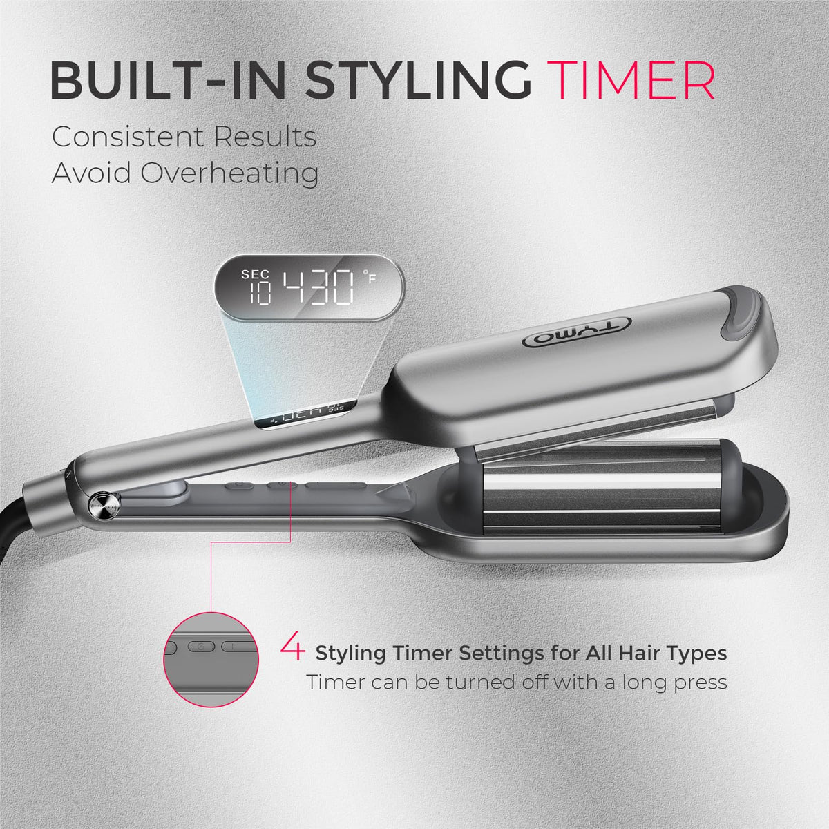 TYMO Curling Iron Hair Crimper Waver packaging display
