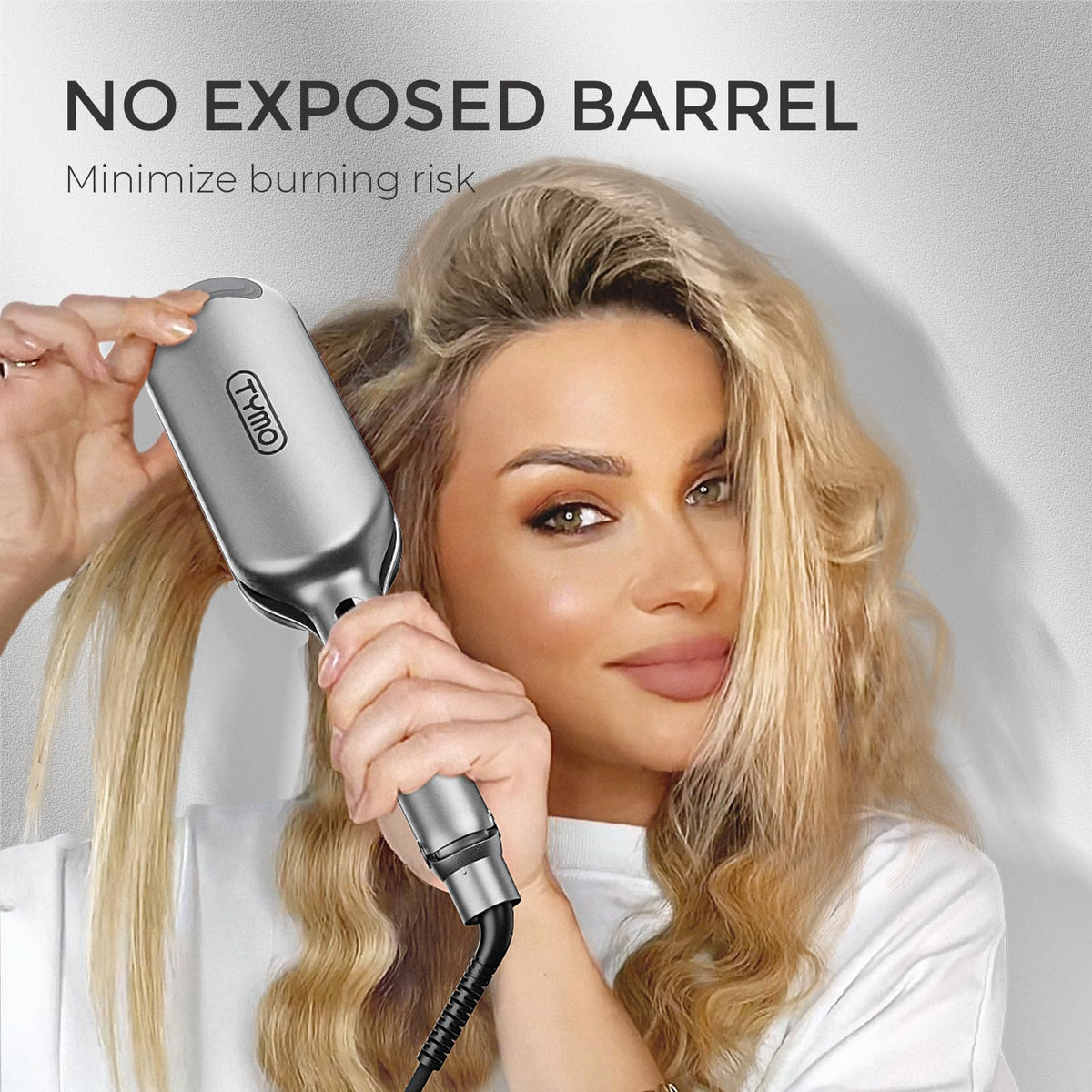 TYMO Curling Iron Hair Crimper Waver with heat setting indicator