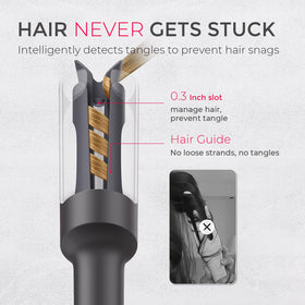 TYMO curling iron with 360° anti-scald design demonstration