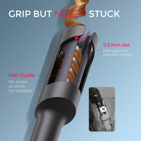 TYMO CURLPRO Automatic Rotating Curling Iron in use creating beach waves