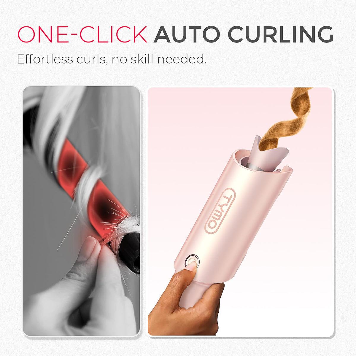 TYMO CURLPRO curling wand with ceramic coating and 1 inch barrel