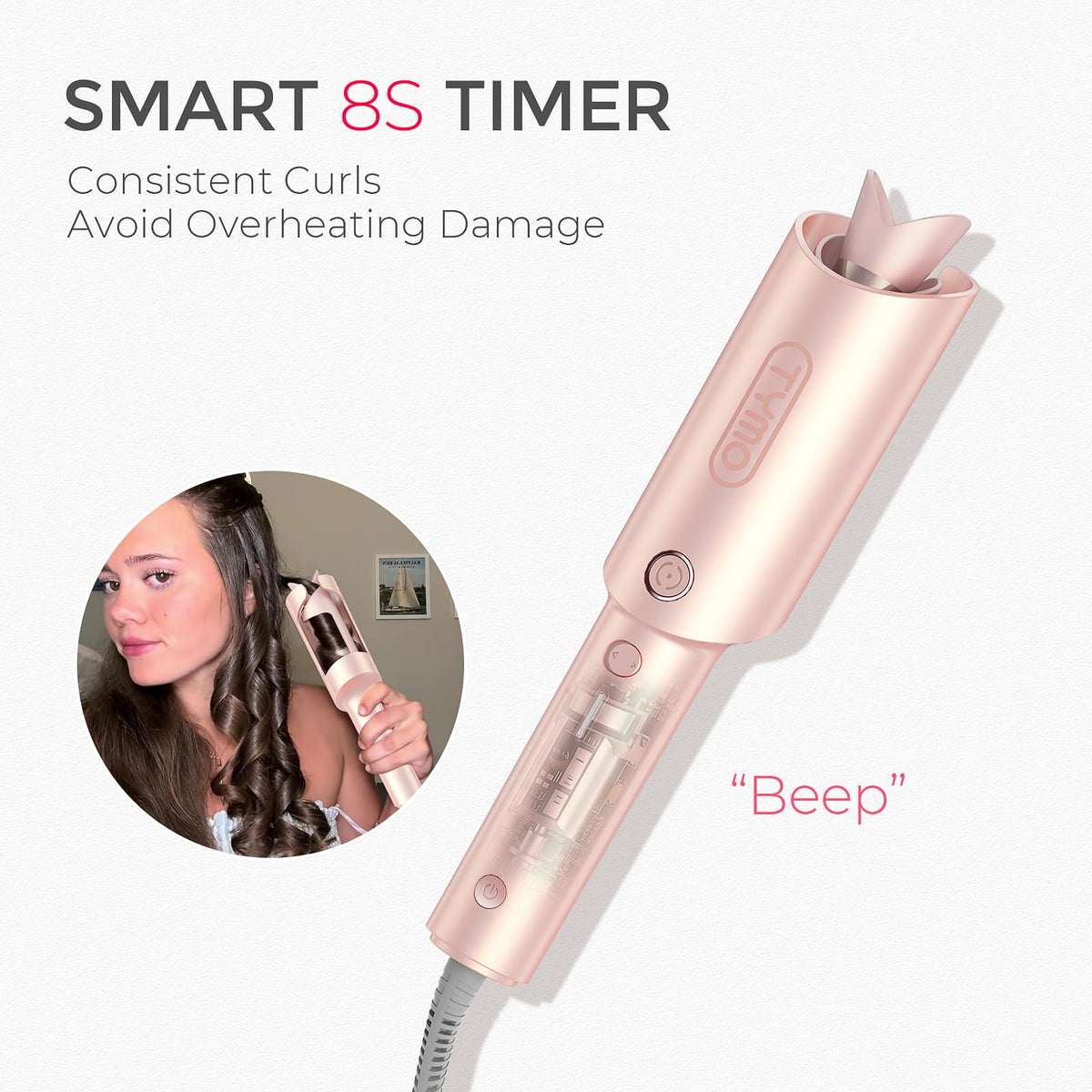 TYMO CURLPRO curling wand with packaging displayed