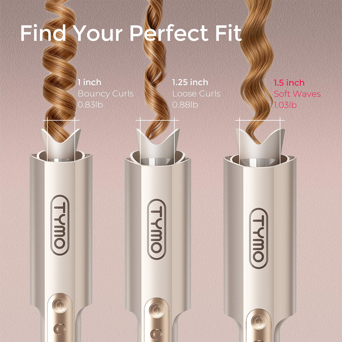 TYMO CurlPro Plus Automatic Curling Iron in use creating curls