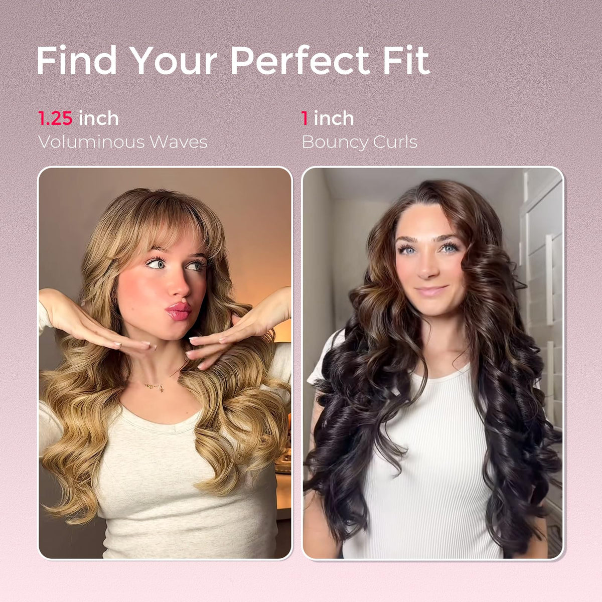 TYMO CurlPro Plus Automatic Curling Iron in use on long hair