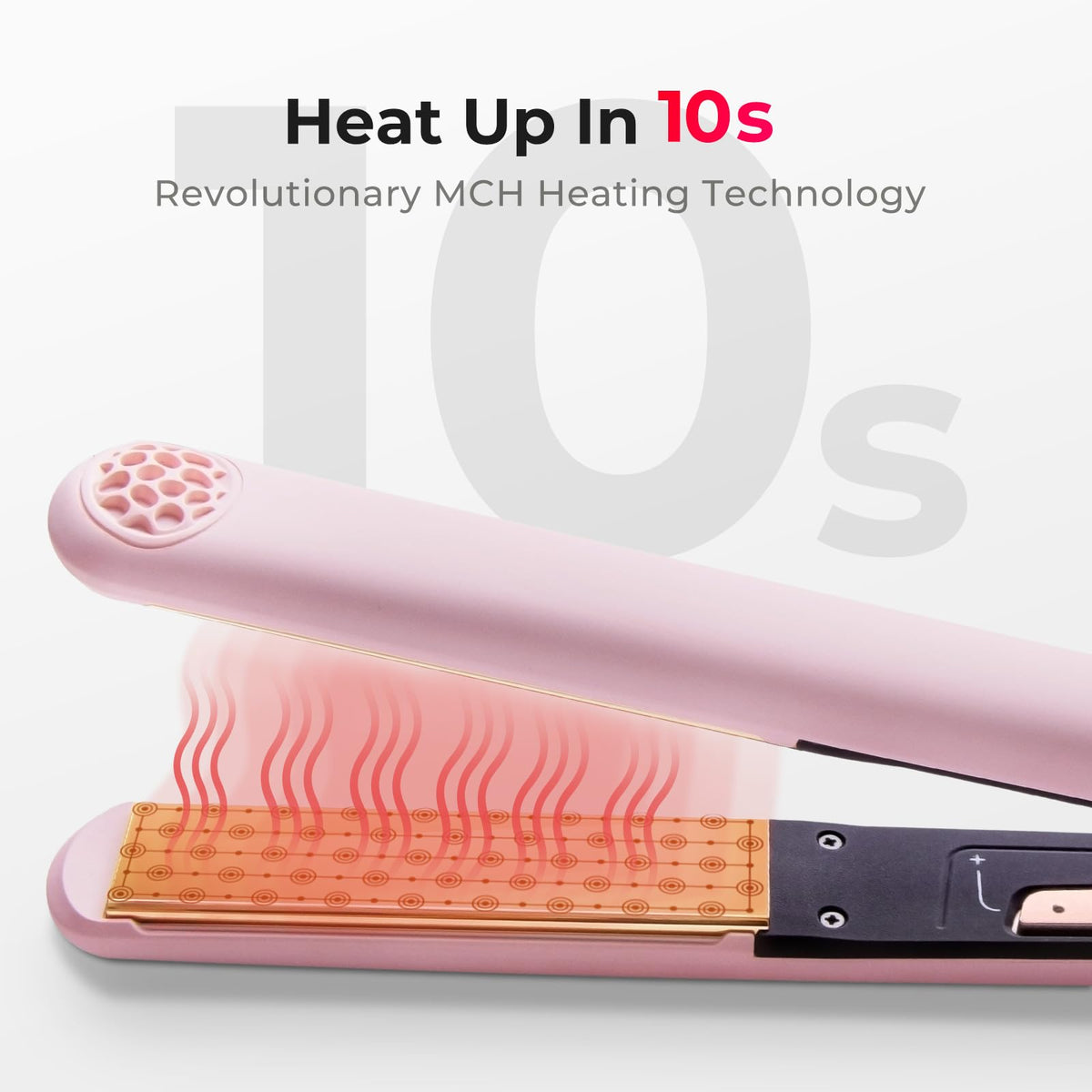 TYMO Flat Iron Hair Straightener and Curler in use on hair