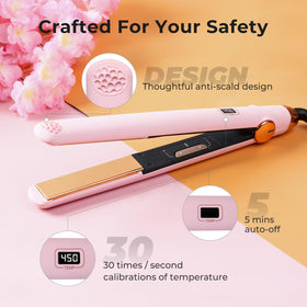 TYMO Flat Iron Hair Straightener and Curler showing compact size for travel