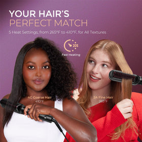 TYMO Flat Iron Hair Straightener Brush 2 in 1 with heat-proof design