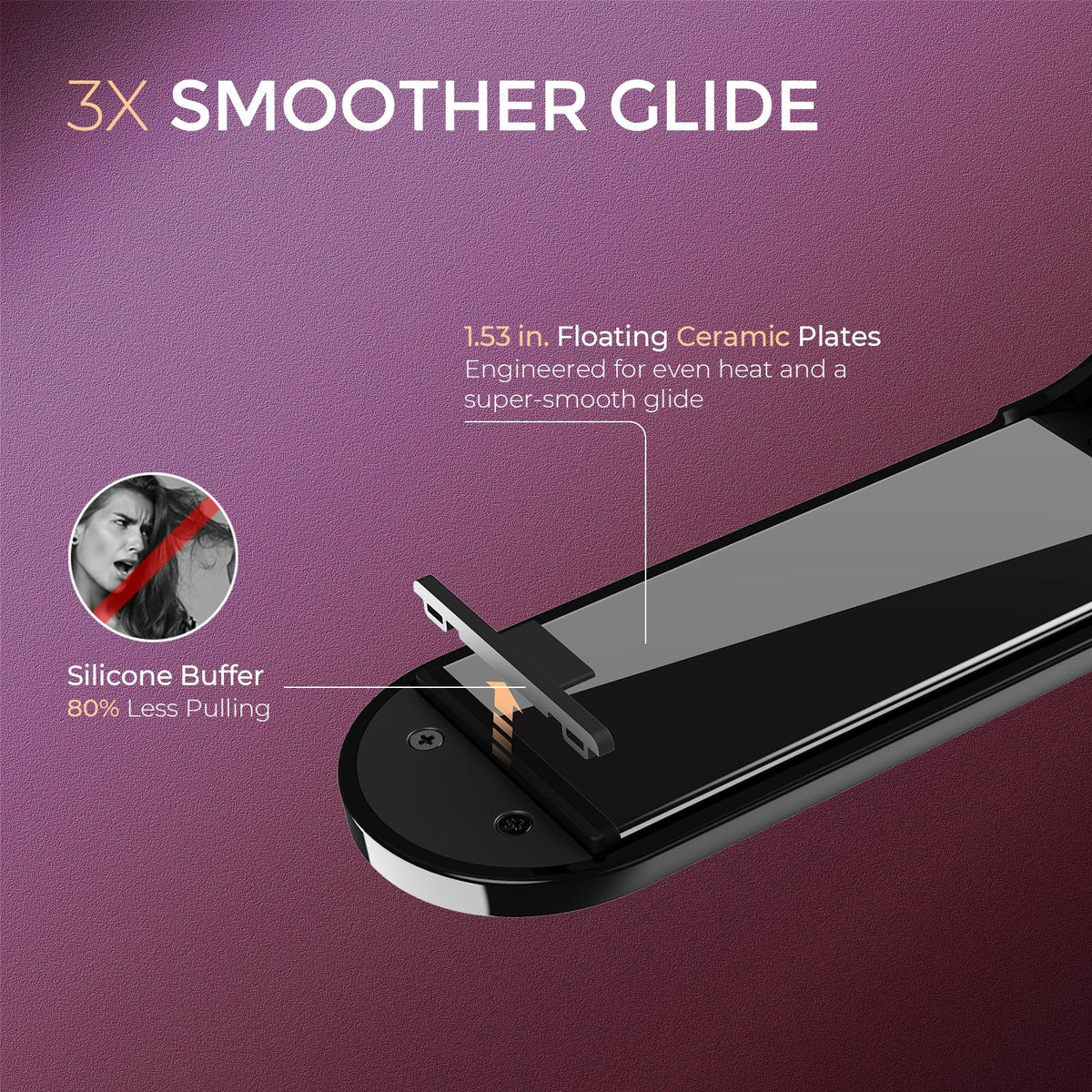 TYMO Flat Iron Hair Straightener Brush 2 in 1 with packaging