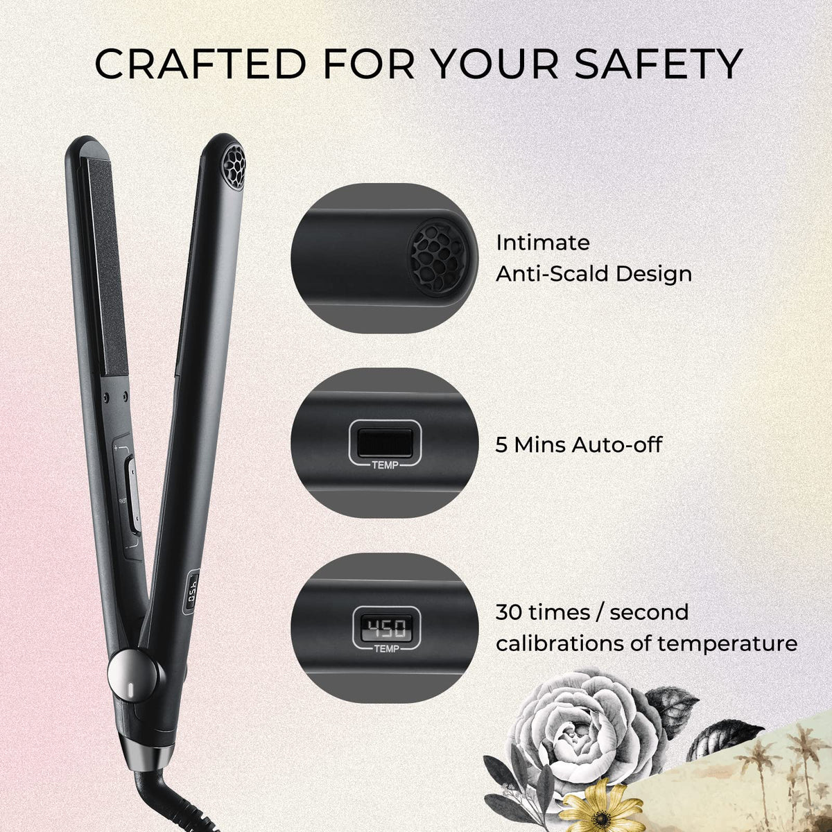 TYMO Flat Iron with tangle-free swivel cord