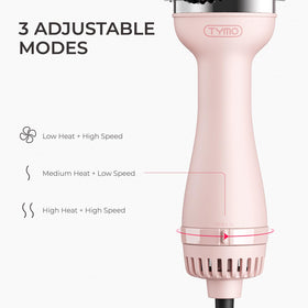 TYMO Hair Dryer Brush showing control knob