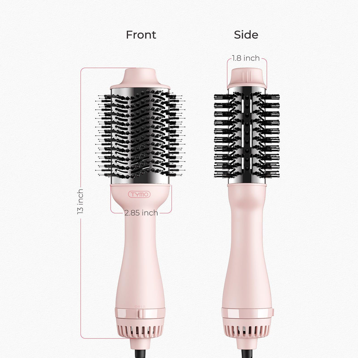 TYMO Hair Dryer Brush with styled hair results