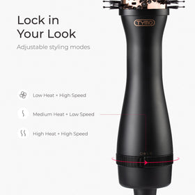 TYMO Hair Dryer Brush with styling results on hair