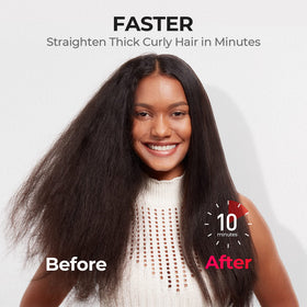 TYMO Hair Straightener Brush ergonomic handle close-up