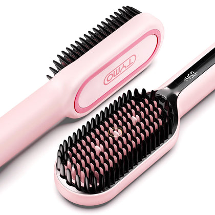 TYMO Hair Straightener Brush front view in pink