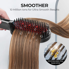TYMO Hair Straightener Brush in lifestyle setting